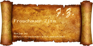 Froschauer Zita névjegykártya